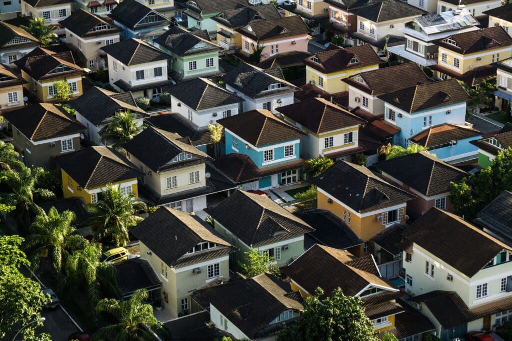 Vue aérienne d'un quartier résidentiel